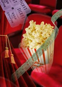 Movie Tickets Curtain Popcorn